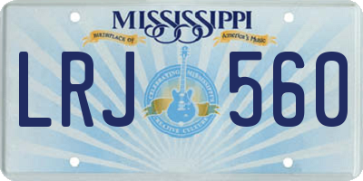 MS license plate LRJ560
