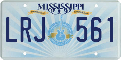 MS license plate LRJ561