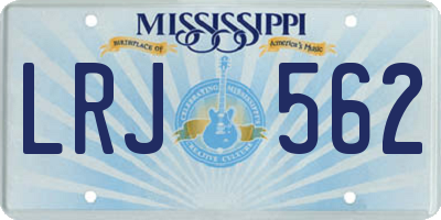 MS license plate LRJ562
