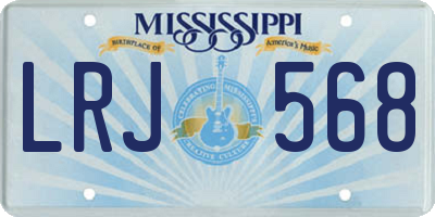 MS license plate LRJ568