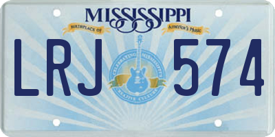 MS license plate LRJ574