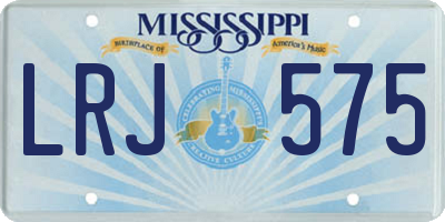 MS license plate LRJ575