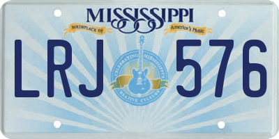 MS license plate LRJ576
