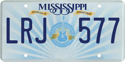 MS license plate LRJ577