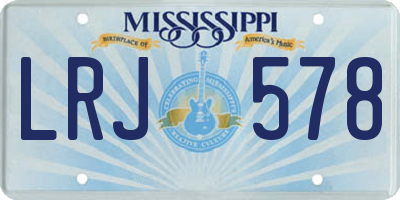 MS license plate LRJ578