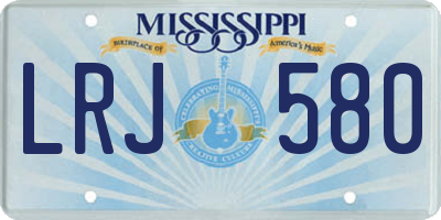 MS license plate LRJ580