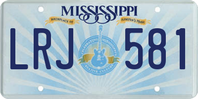 MS license plate LRJ581