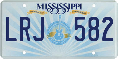 MS license plate LRJ582