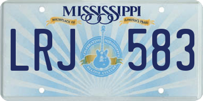 MS license plate LRJ583
