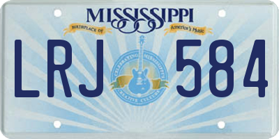 MS license plate LRJ584