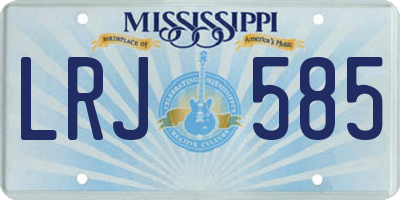 MS license plate LRJ585