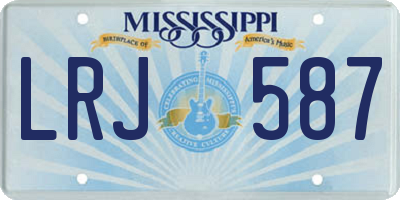 MS license plate LRJ587