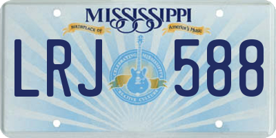 MS license plate LRJ588