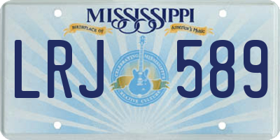MS license plate LRJ589