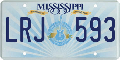 MS license plate LRJ593