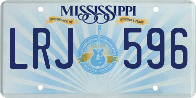 MS license plate LRJ596