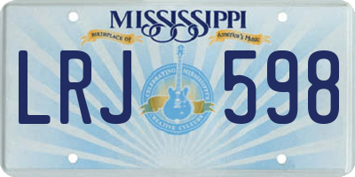 MS license plate LRJ598