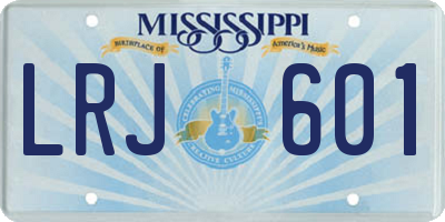MS license plate LRJ601