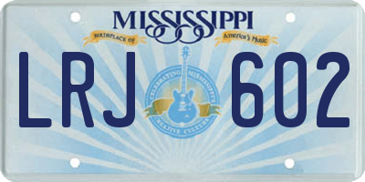 MS license plate LRJ602