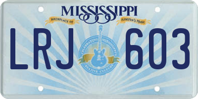 MS license plate LRJ603
