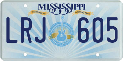 MS license plate LRJ605