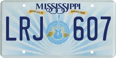 MS license plate LRJ607