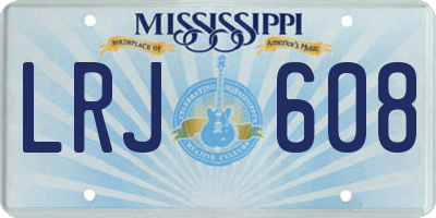 MS license plate LRJ608