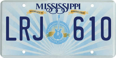 MS license plate LRJ610