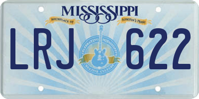 MS license plate LRJ622