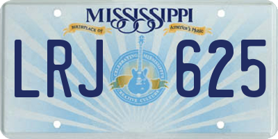 MS license plate LRJ625