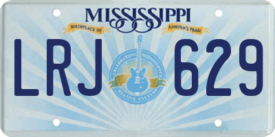 MS license plate LRJ629