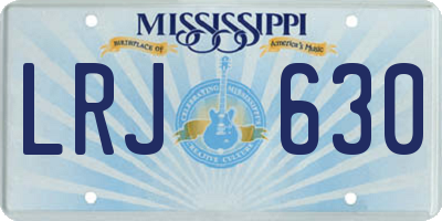MS license plate LRJ630