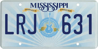 MS license plate LRJ631