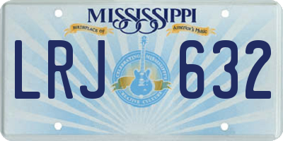 MS license plate LRJ632