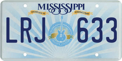 MS license plate LRJ633