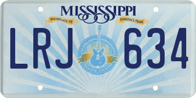 MS license plate LRJ634