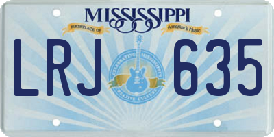 MS license plate LRJ635