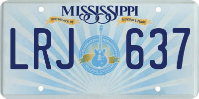 MS license plate LRJ637