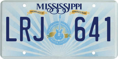 MS license plate LRJ641