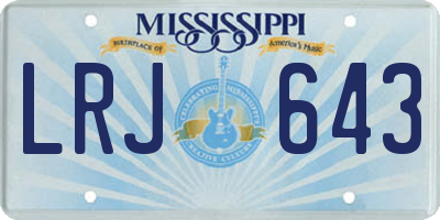 MS license plate LRJ643