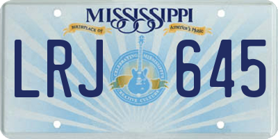 MS license plate LRJ645