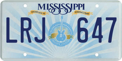 MS license plate LRJ647