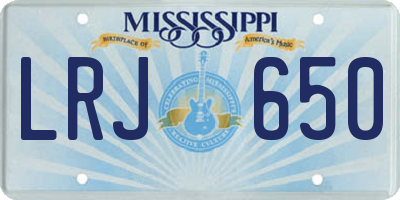 MS license plate LRJ650