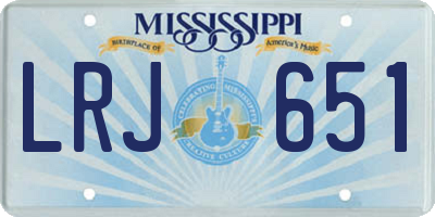 MS license plate LRJ651