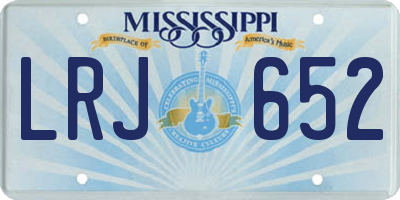 MS license plate LRJ652