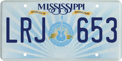 MS license plate LRJ653