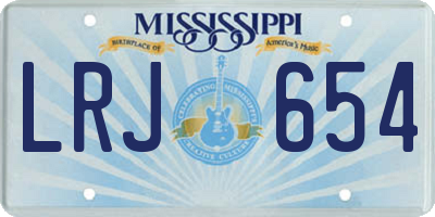 MS license plate LRJ654
