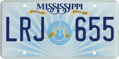 MS license plate LRJ655