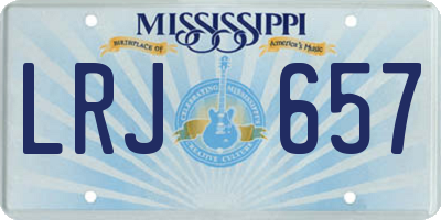 MS license plate LRJ657