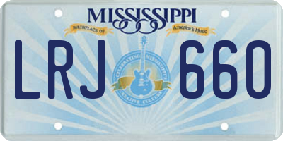 MS license plate LRJ660